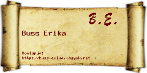 Buss Erika névjegykártya